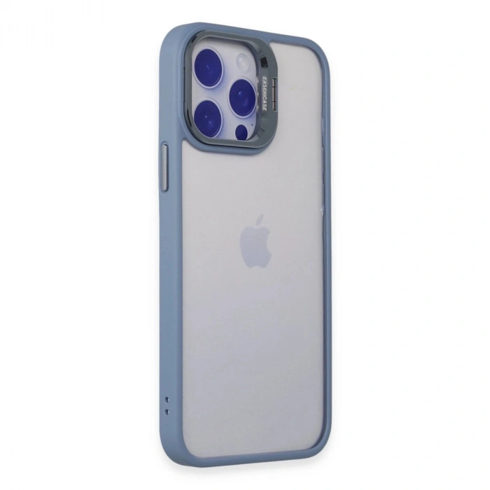 Joko  İphone 14 Pro Kılıf  Lens Standlı Kapak - Sierra Blue