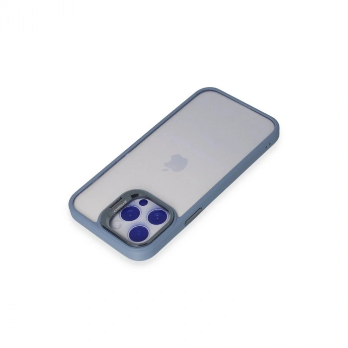 Joko  İphone 14 Pro Kılıf  Lens Standlı Kapak - Sierra Blue