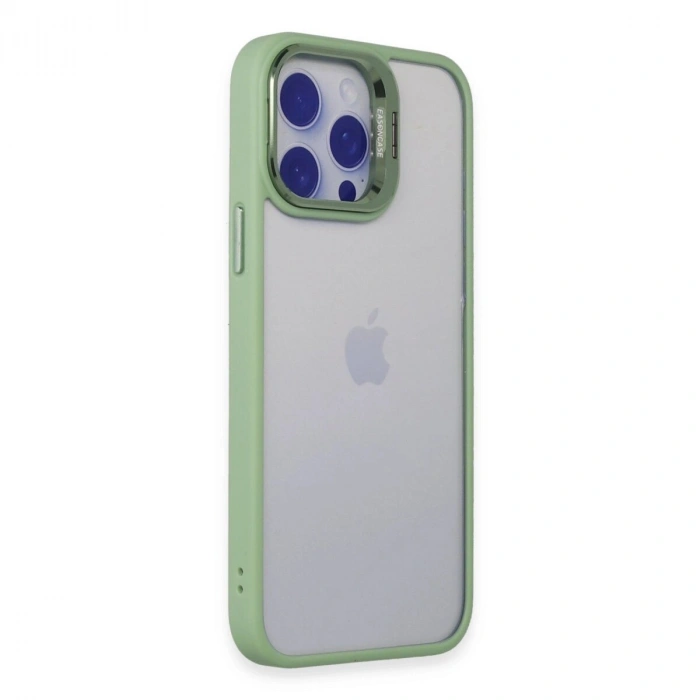 Joko  İphone 14 Pro Max Kılıf  Lens Standlı Kapak - Yeşil