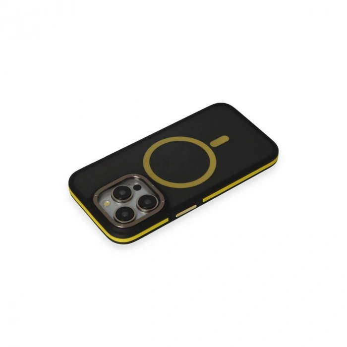 Joko İphone 14 Pro Max Kılıf Rky Magsafe Kapak - Siyah-sarı