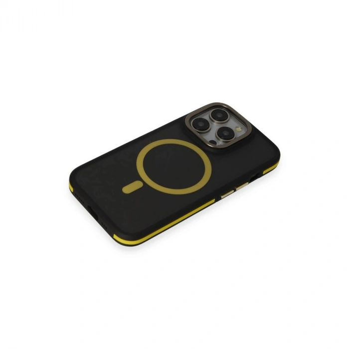 Joko İphone 14 Pro Max Kılıf Rky Magsafe Kapak - Siyah-sarı