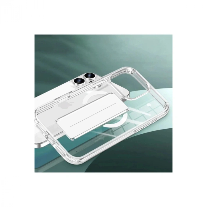 Joko İphone 15 Pro Max Kılıf Alfa Magsafe Standlı Kapak - Şeffaf