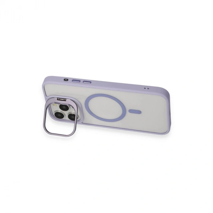 Joko  İphone 15 Pro Max Kılıf  Lens Magsafe Standlı Kapak - Pudra