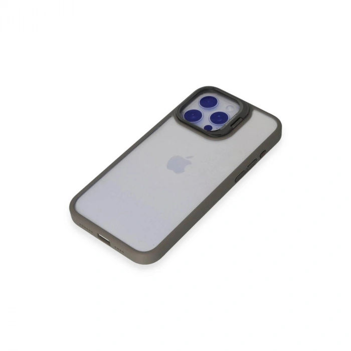 Joko  İphone 15 Pro Max Kılıf  Lens Standlı Kapak - Titan Gri