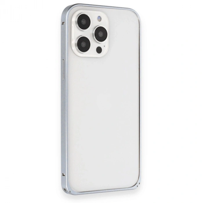 Joko  İphone 15 Pro Max Kılıf Metal Bumper Magneticsafe Kapak - Gri