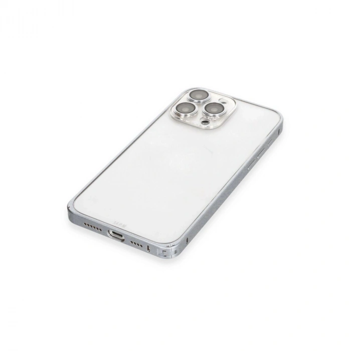 Joko  İphone 15 Pro Max Metal Bumper Mat Kapak - Gri