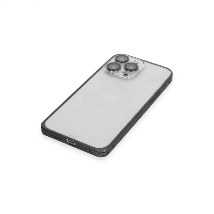 Joko  İphone 15 Pro Max Metal Bumper Mat Kapak - Siyah
