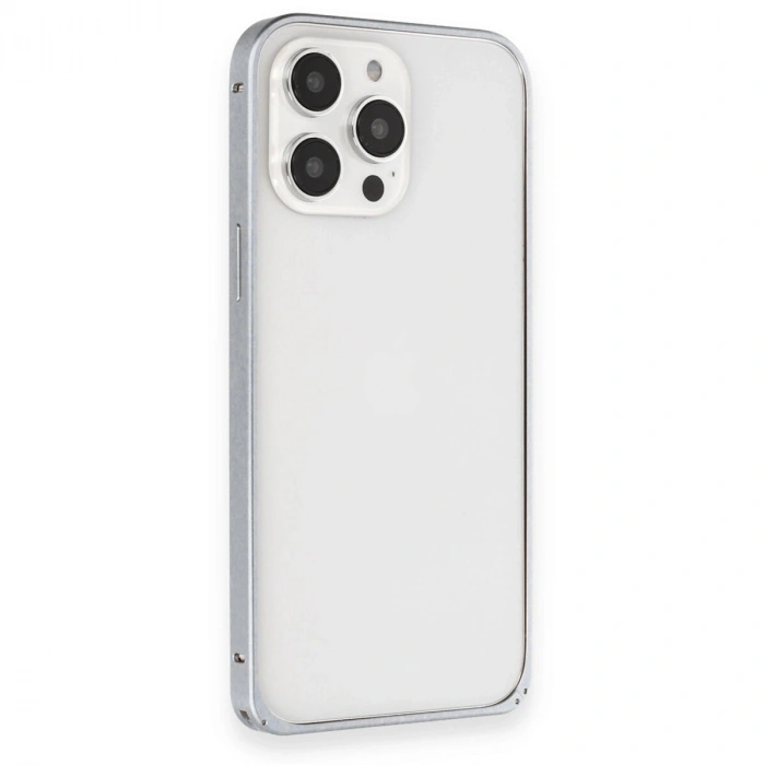 Joko  İphone 15 Pro Metal Bumper Mat Kapak - Gri