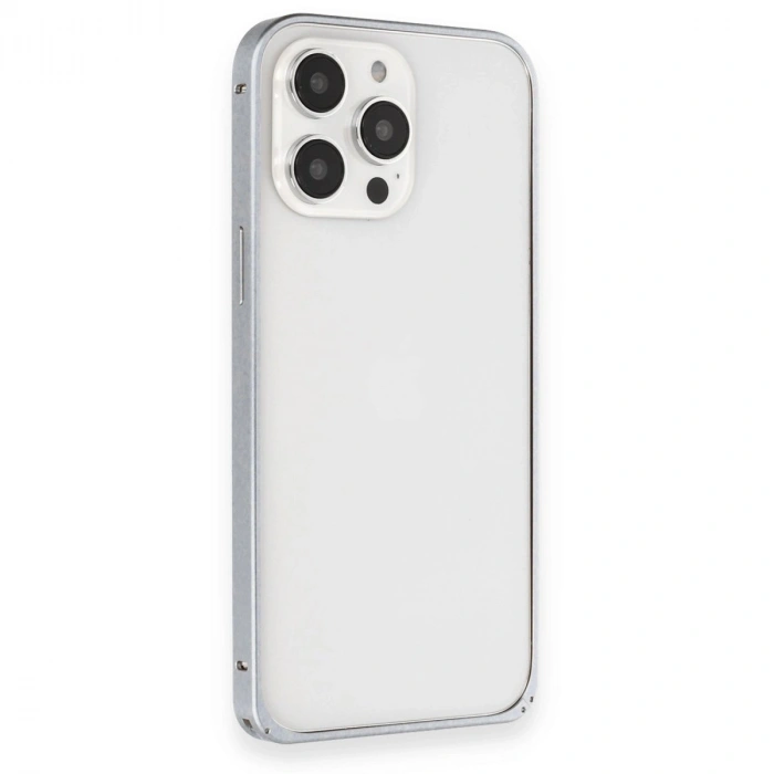 Joko İphone 15 Pro Metal Bumper Mat Kapak - Gri