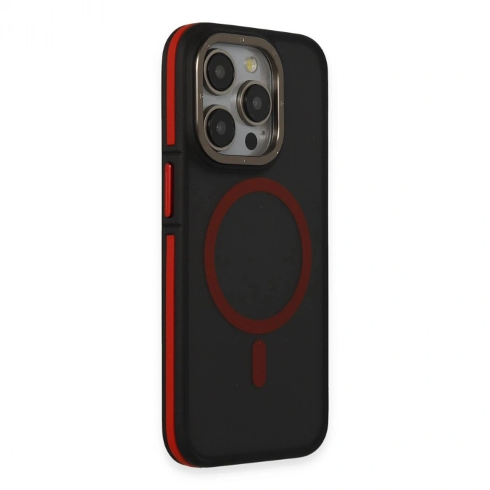 Joko  İphone 15 Pro Rky Magsafe Kapak - Siyah-kırmızı