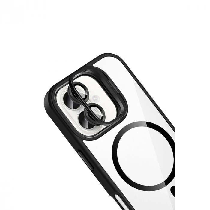 Joko  İphone 16 Plus Remim Lensli Magsafe Standlı Kapak - Siyah