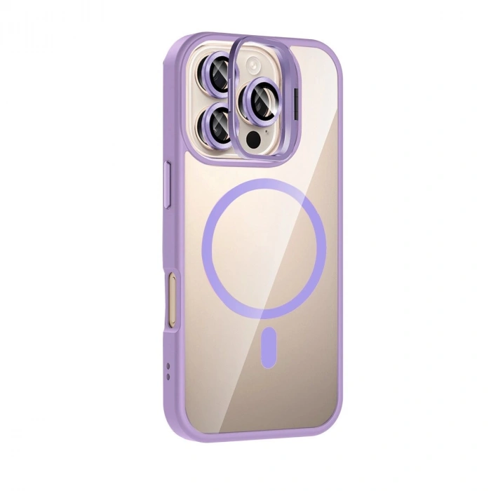 Joko  İphone 16 Pro Remim Lensli Magsafe Standlı Kapak - Lila