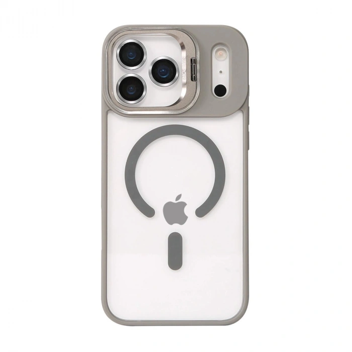 Joko  İphone 17 Pro Max Remim Lensli Magsafe Standlı Kapak - Titan Gri