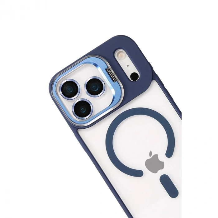 Joko  İphone 17 Pro Remim Lensli Magsafe Standlı Kapak - Lacivert