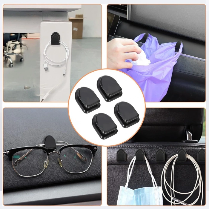 Kablo Düzenleyici Toplayıcı Sabitleyici Yapışkanlı Kablo Tutucu Organizer Askı Kanca 10 Adet