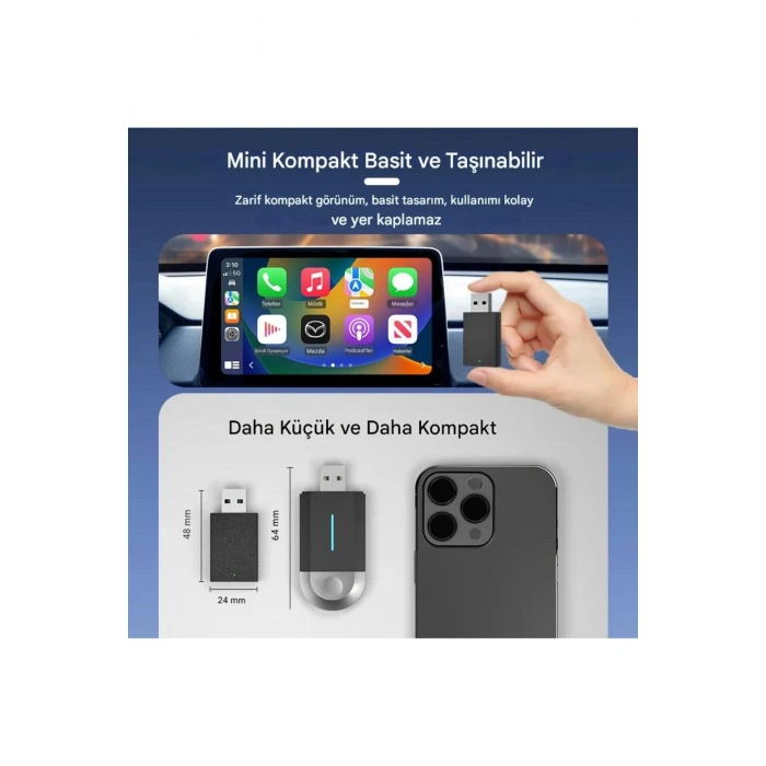 Kablosuz Android Auto/Car Play USB Dongle Cihazı (  )