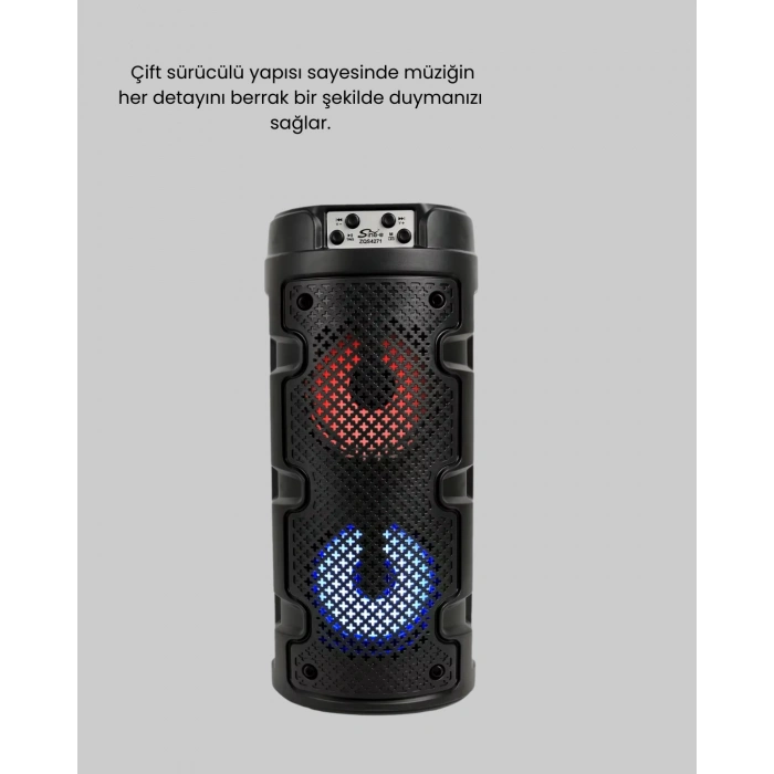 Kablosuz Stereo Hoparlör USB + SD Kart + AUX Destekli Bluetooth 5.0