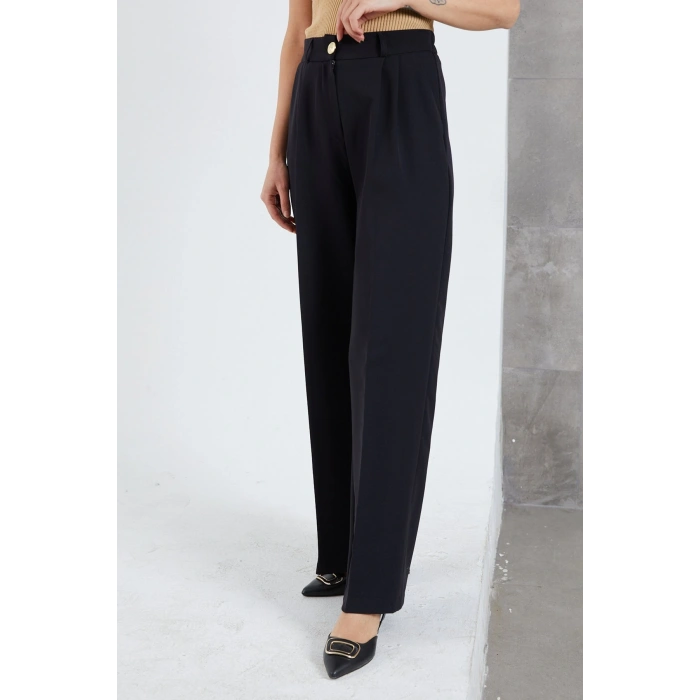 Kadın Beli Lastikli Pzzo Pantolon