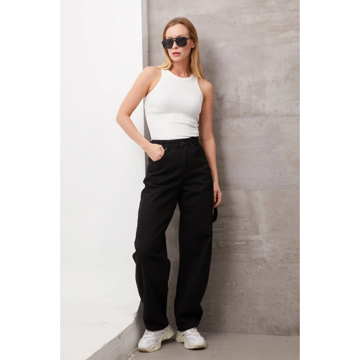 Kadın Bol Paça Kot Pantolon