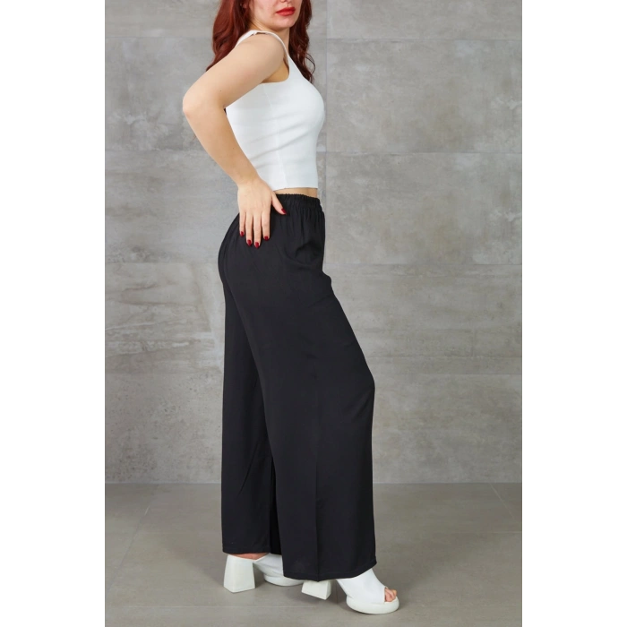 Kadın Bol Paça Rahat Kalıp Beli Lastikli Salaş Pantolon