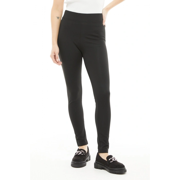 Kadın Büyük Beden Şardonlu Yüksek Bel Tayt