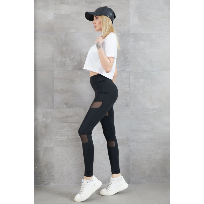 Kadın Tül Detaylı Tayt