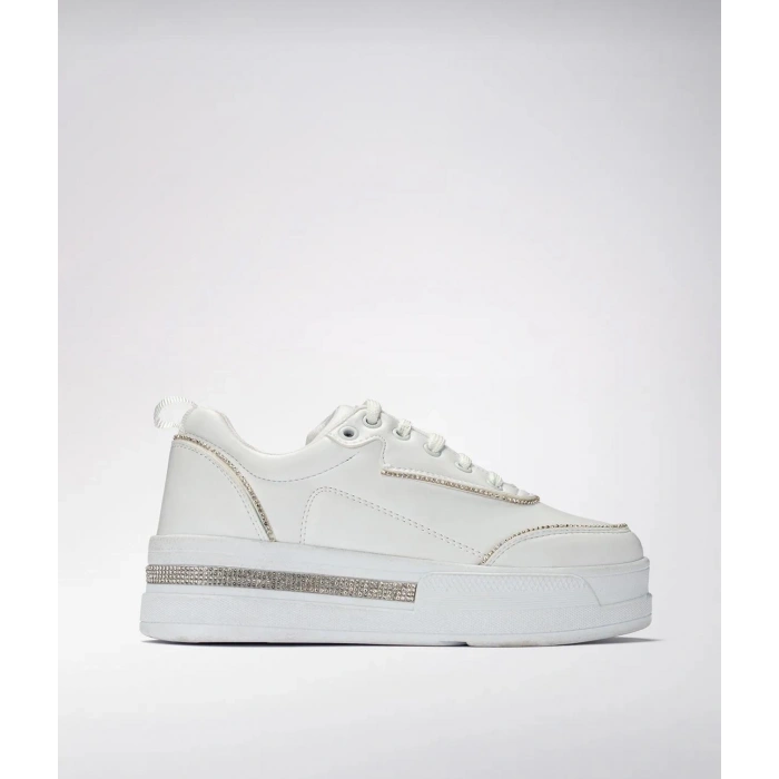 Kadın Yüksek Taban Rahat Şık Günlük Spor Ayakkabı Beyaz Renk