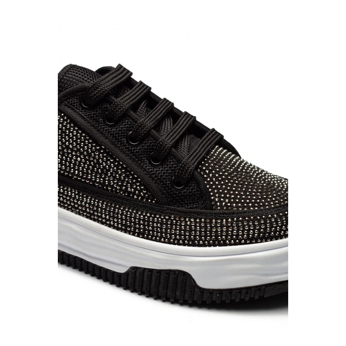 Kadın Yüksek Taban Rahat Şık Günlük Spor Ayakkabı Siyah Renk