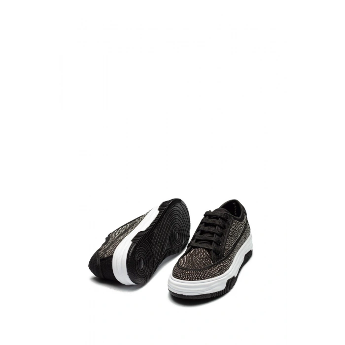 Kadın Yüksek Taban Rahat Şık Günlük Spor Ayakkabı Siyah Renk