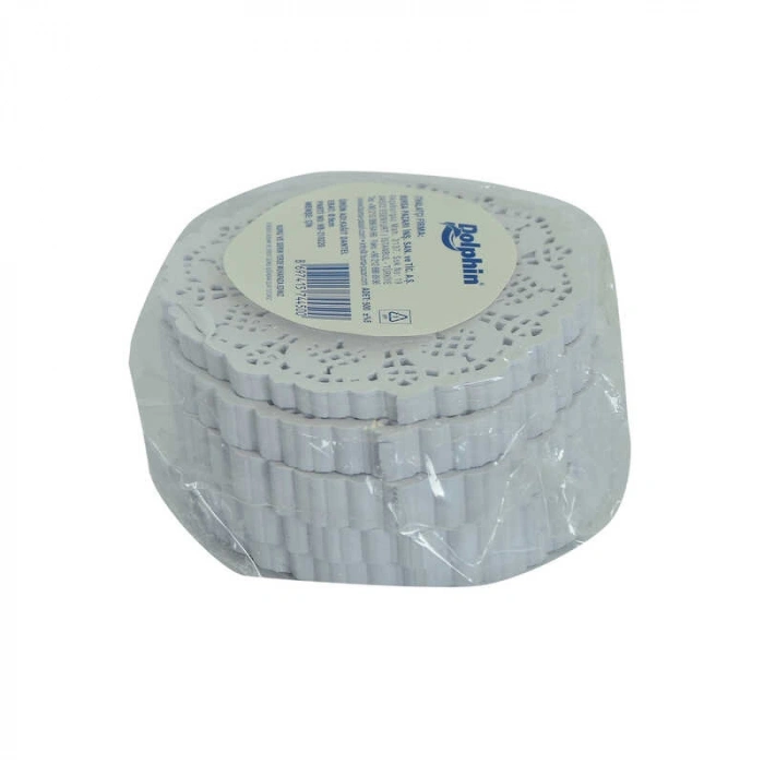 Kağıt Bardak Altlığı 9 Cm Dantel Desenli Beyaz 500  1 Paket