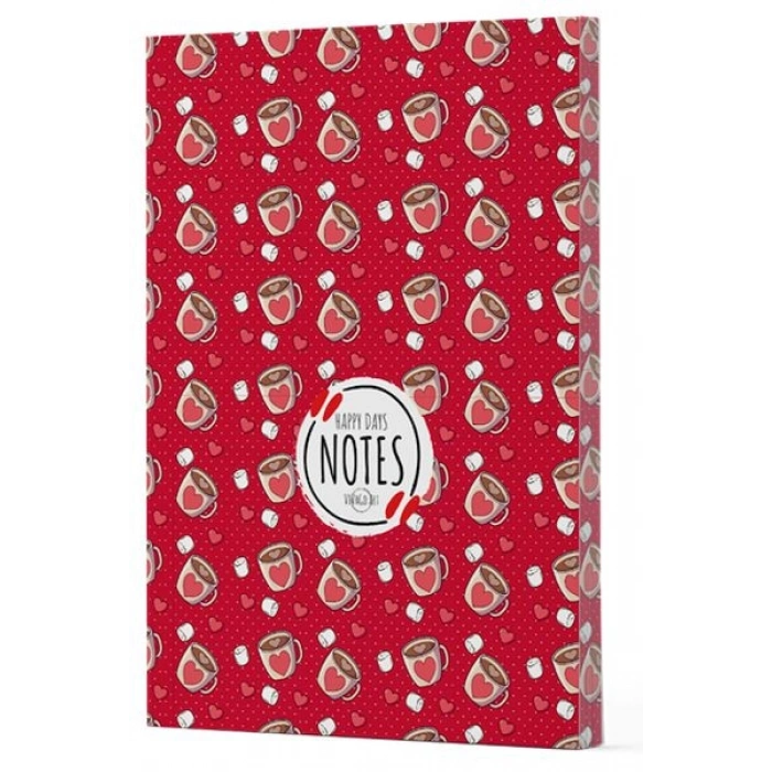 Kahve 9 - Yan Boyamalı Çizgili Defter