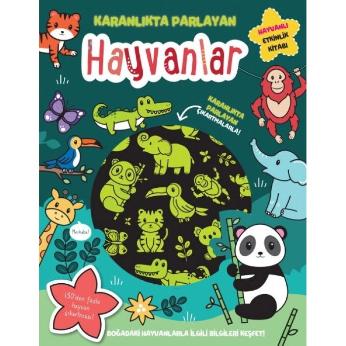 Karanlıkta Parlayan Kitaplar - Hayvanlar (Parlayan Çıkartmalar)