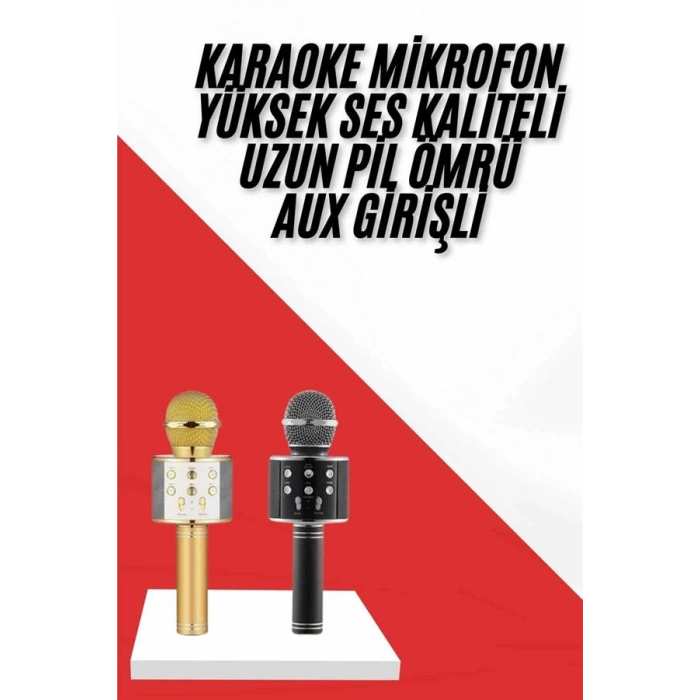 Karaoke Mikrofon Dahili Hoparlörlü Sdusbaux Girişli Bluetooth Hoparlör