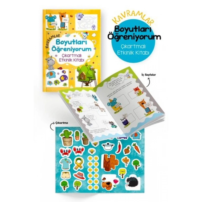Kavramlar – Boyutları Öğreniyorum – Çıkartmalı Etkinlik Kitabı - 3 Yaş +