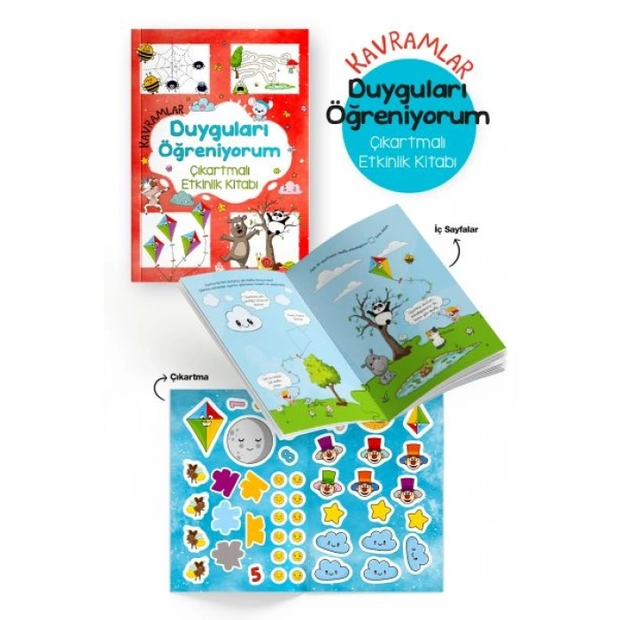 Kavramlar – Duyguları Öğreniyorum – Çıkartmalı Etkinlik Kitabı - 3 Yaş +