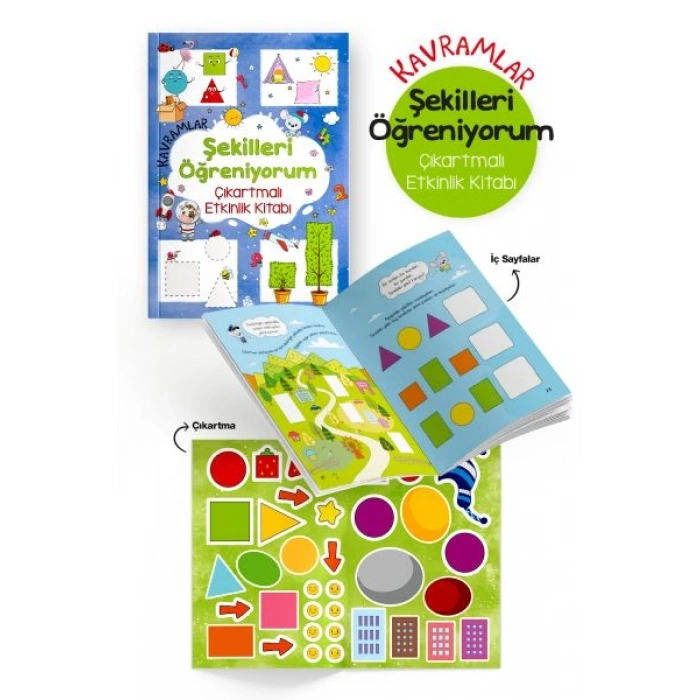 Kavramlar – Şekilleri Öğreniyorum – Çıkartmalı Etkinlik Kitabı - 3 Yaş +