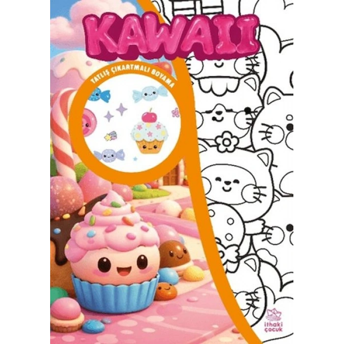Kawaii Çıkartmalı Boyama Kitabı