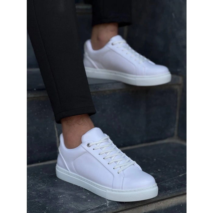 KB-BX1   Beyaz Cilt Yüksek Beyaz Taban Günlük Erkek Ayakkabı