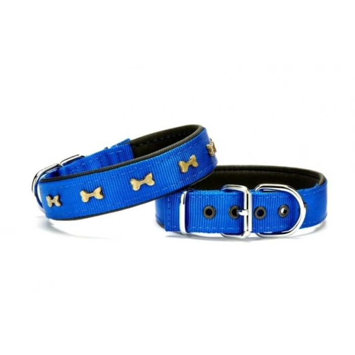 Kemik Metal Süslü Köpek Tasması 3*55 cm Medium Mi