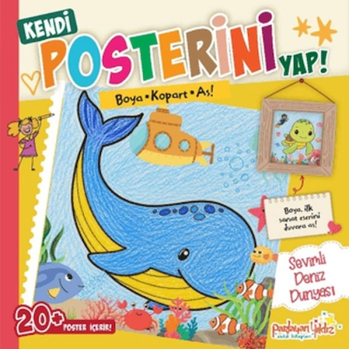Kendi Posterini Yap! Boya Kopart As! Sevimli Deniz Dünyası