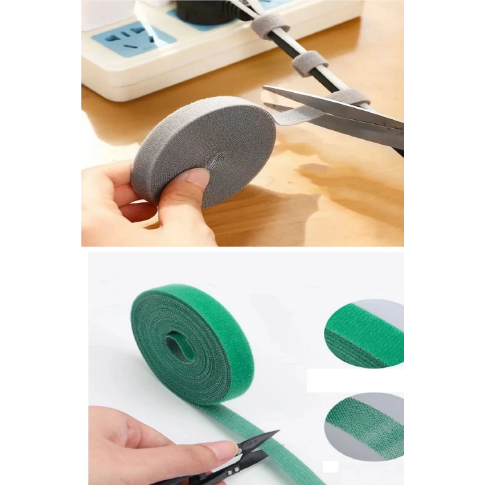 Kesilebilir Kablo  Tutucu Kulaklık Fare Airfry Ev Ofis İçin Cırt Sabitleyici Kablo Düzenleyici