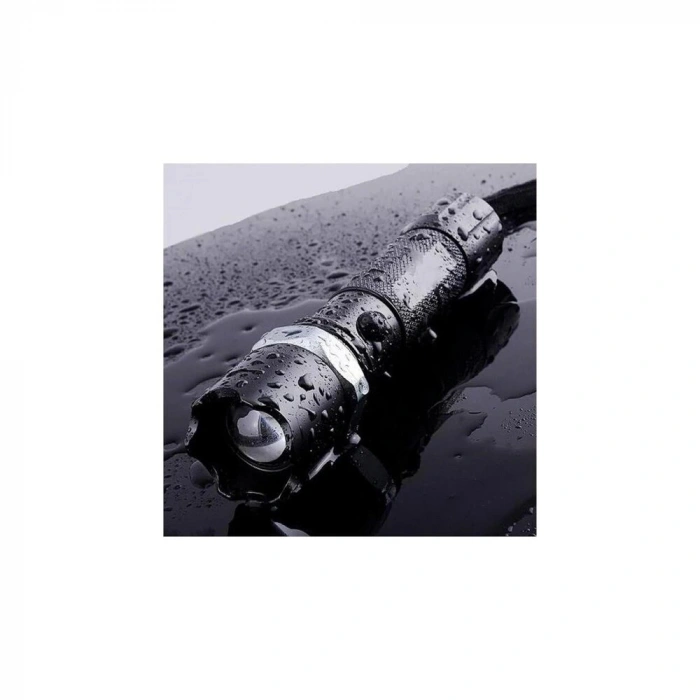 Km-110 Profesyonel Şarjlı El Feneri Ledli+flashlight+zoom Özellikli  Aparatlı 6 Parça Full Set