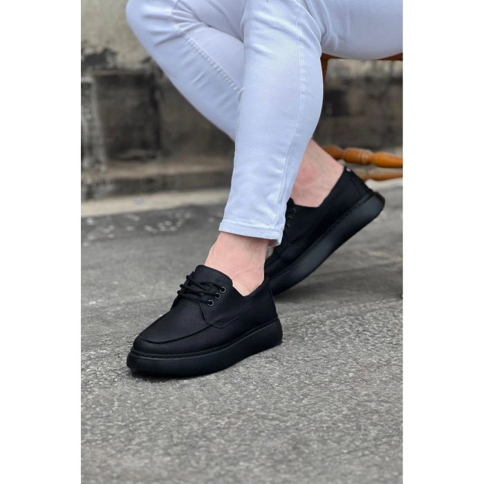 Kömür Cilt Ortopedik Taban Erkek Casual Ayakkabı