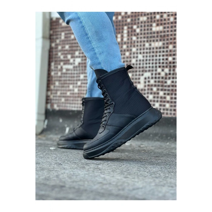 Kömür Cilt Uzun Bağcıklı  Bot