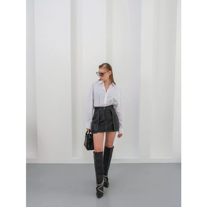 Kontrast deri etek siyah