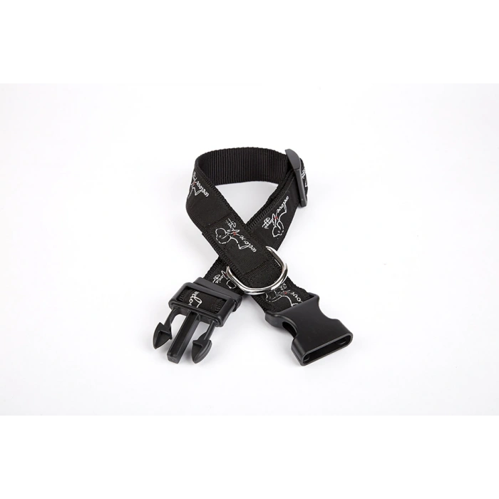 Köpek Desenli Dokuma Köpek Boyun Tasması 3 cm x 36-60 cm