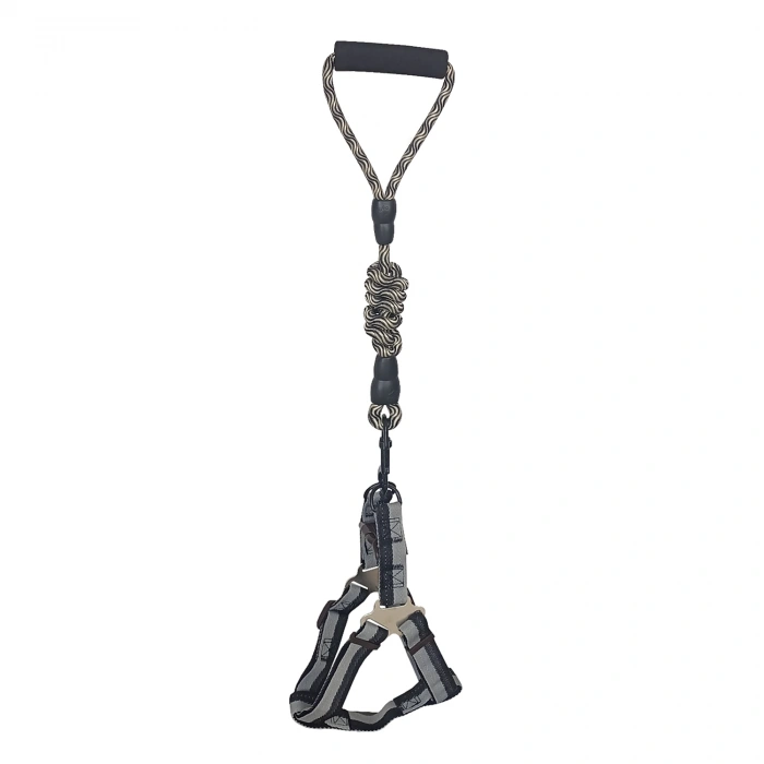 Köpek Göğüs Tasma Seti Daa Desenli 1.5 cm*35-48 cm Siyah-Beyaz