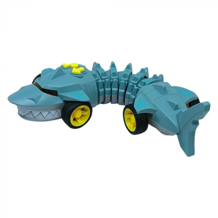 Köpekbalığı Araba - Otomatik Hareketli Sesli Işıklı 32 cm - Gri Köpekbalığı - 1 ADET