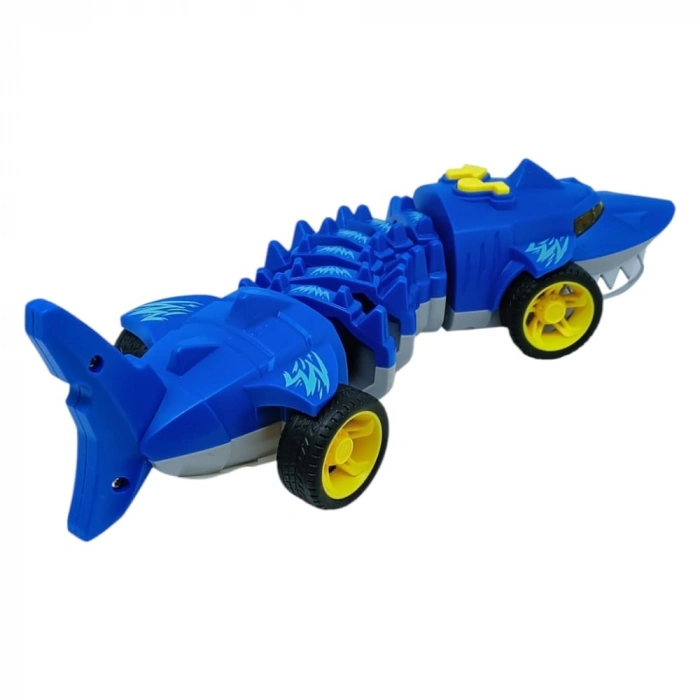 Köpekbalığı Araba - Otomatik Hareketli Sesli Işıklı 32 cm - Mavi Köpekbalığı - 1 ADET