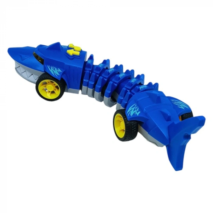 Köpekbalığı Araba - Otomatik Hareketli Sesli Işıklı 32 cm - Mavi Köpekbalığı - 1 ADET